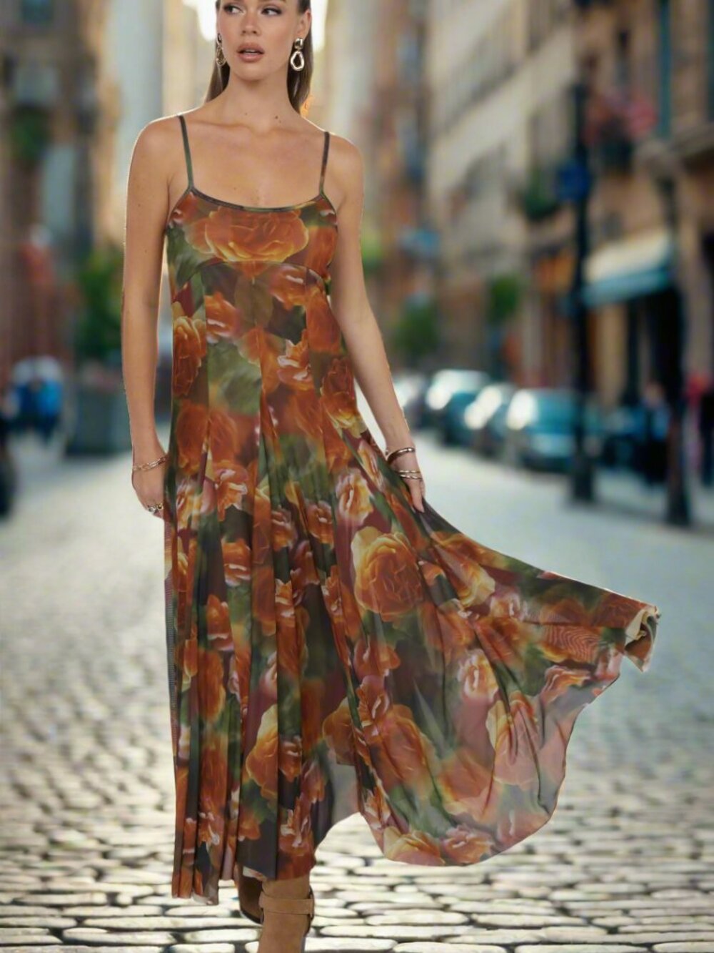 NWT Sage The Label Heart Beats Floral Godet Maxi Dress – Rose Petal Multi